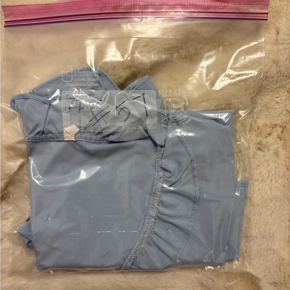 Light Blue Ruffled Women's Top - Picture 2 of 2